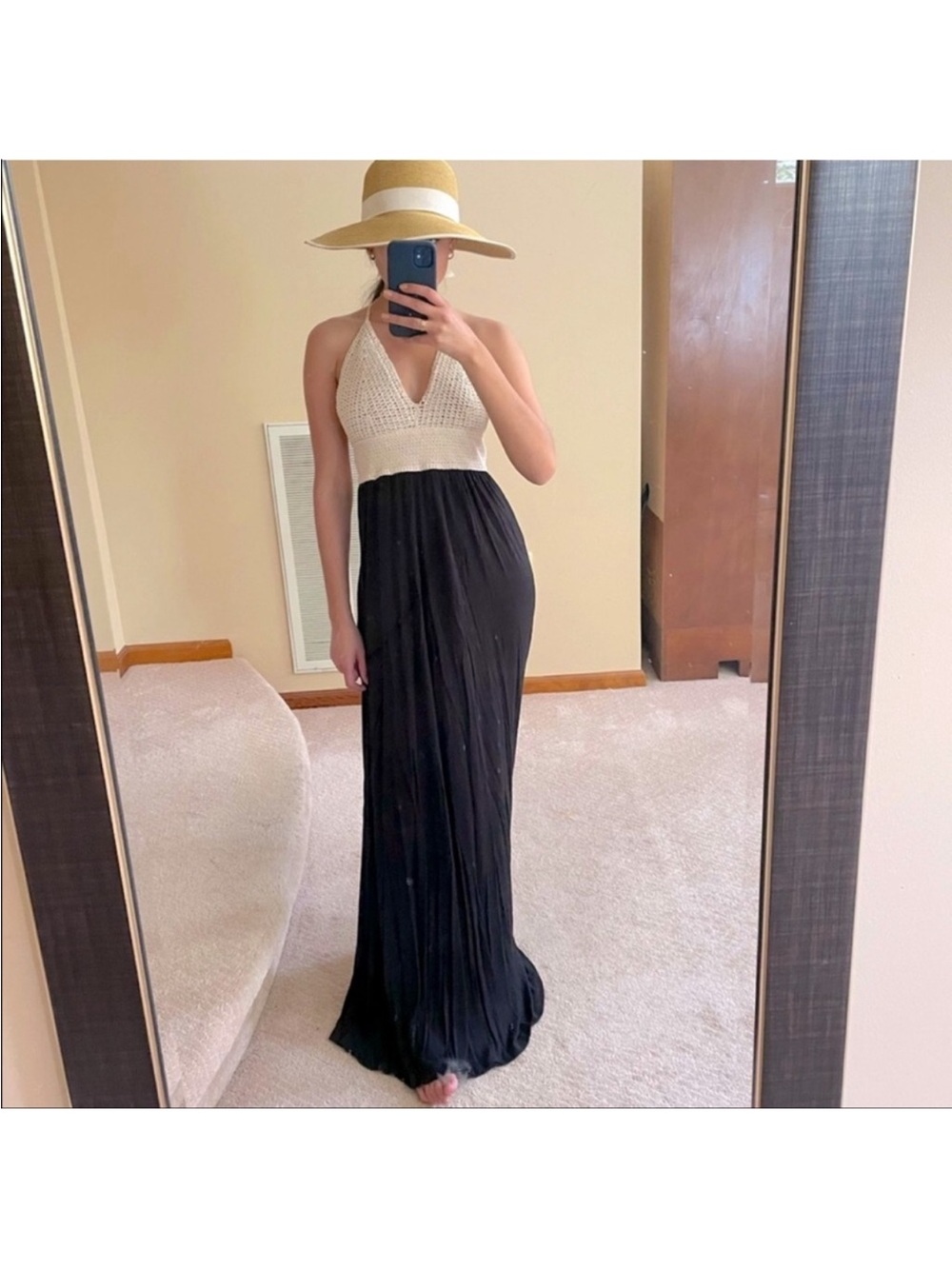 Surf Gypsy Crochet Halter maxi dress